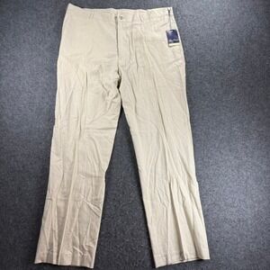 NWT Alan Flusser Classic Mens 38x32 Light Beige Linen Rayon Dress Pants Trousers